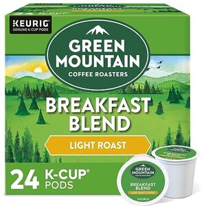 GREEN MOUNTAIN COFFEE ROASTERS Coffee Breakfast Blend, Light Roast, K-Cup Portion Pack for Keurig Brewers 24-Count, (Package May Vary) GREEN MOUNTAIN COFFEE ROASTERS Coffee Breakfast Blend, Light Roast, K-Cup Portion Pack for Keurig Brewers 24-Count, (Package May Vary)