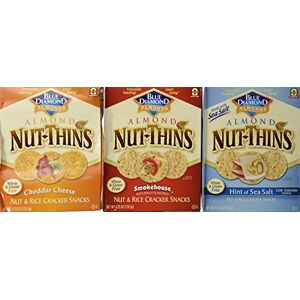 Blue Diamond Almonds Blue Diamond Galletas de trigo y sin gluten y frutos secos y arroz con 3 sabores: (1) queso cheddar (1) toque de sal marina (1)ahumador 4.25 oz cada uno Blue Diamond Almonds Blue Diamond Galletas de trigo y sin gluten y frutos secos y arroz con 3 sabores: (1) queso cheddar (1) toque de sal marina (1)ahumador 4.25 oz cada uno