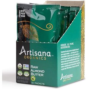 Artisana Organics paquetes de bocadillos de mantequilla de almendras crudas (10 unidades) Sin azúcar añadido, sin aceite de palma, vegano, paleo y keto, sin OMG, bolsas de 1.2 onzas Artisana Organics paquetes de bocadillos de mantequilla de almendras crudas (10 unidades) Sin azúcar añadido, sin aceite de palma, vegano, paleo y keto, sin OMG, bolsas de 1.2 onzas