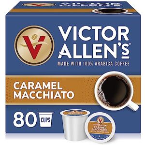 Victor Allen Macchiato de caramelo para cafeteras K-Cup Keurig 2.0, 80 unidades, cápsulas de café , tostadas medianas de una porción Victor Allen Macchiato de caramelo para cafeteras K-Cup Keurig 2.0, 80 unidades, cápsulas de café , tostadas medianas de una porción