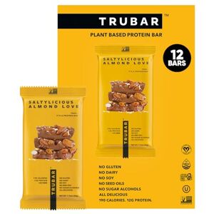 Trubar TRUWOMEN Plant Fueled Protein Bars, Saltylicious Almond Love (12 Count) Non-GMO, Vegan, Gluten Free, Kosher, Soy Free, Dairy Free, Healthy Snack Bar, Natural Ingredients 12g Protein Trubar TRUWOMEN Plant Fueled Protein Bars, Saltylicious Almond Love (12 Count) Non-GMO, Vegan, Gluten Free, Kosher, Soy Free, Dairy Free, Healthy Snack Bar, Natural Ingredients 12g Protein