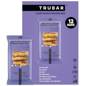 Trubar TRUWOMEN Plant Fueled Protein Bars, Smother Fudger Peanut Butter (12 Count) Non-GMO, Vegan, Gluten Free, Kosher, Soy Free, Dairy Free, Healthy Snack Bar, Natural Ingredients 12g Protein Trubar TRUWOMEN Plant Fueled Protein Bars, Smother Fudger Peanut Butter (12 Count) Non-GMO, Vegan, Gluten Free, Kosher, Soy Free, Dairy Free, Healthy Snack Bar, Natural Ingredients 12g Protein