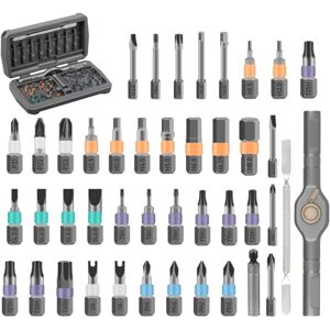 GLMFAN Juego de destornilladores de trinquete magnéticos 43 en 1, kit de herramientas de reparación de precisión portátil con mango desmontable para PC, muebles, bicicleta, juego de destornilladores de GLMFAN Juego de destornilladores de trinquete magnéticos 43 en 1, kit de herramientas de reparación de precisión portátil con mango desmontable para PC, muebles, bicicleta, juego de destornilladores de