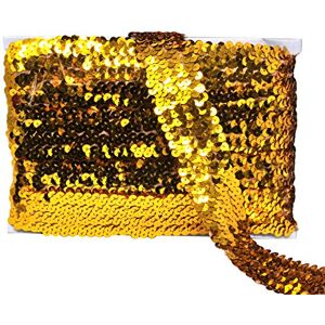 Mandala Crafts Cinta elástica de lentejuelas – Borde elástico de lentejuelas doradas de 1.5 pulgadas para coser la diadema del vestido, banda de lentejuelas elásticas metálicas de tela de 10 yardas Mandala Crafts Cinta elástica de lentejuelas – Borde elástico de lentejuelas doradas de 1.5 pulgadas para coser la diadema del vestido, banda de lentejuelas elásticas metálicas de tela de 10 yardas