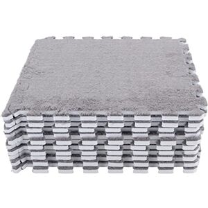 soobu Alfombrilla de Espuma de Felpa para Suelo, Alfombra Entrelazada de Espuma Espesa sin Olor, Junta Dividida, Cobertura Grande Suave, 10 Uds., Forro Coral para Vestíbulo para Sala de Estar (Gris) soobu Alfombrilla de Espuma de Felpa para Suelo, Alfombra Entrelazada de Espuma Espesa sin Olor, Junta Dividida, Cobertura Grande Suave, 10 Uds., Forro Coral para Vestíbulo para Sala de Estar (Gris)