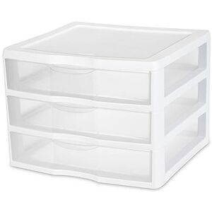 STERILITE 3 cajones organizador – Clearview de ancho 2093 (blanco/transparente) (10.25" H x 14.5" W x 14.25" D) STERILITE 3 cajones organizador – Clearview de ancho 2093 (blanco/transparente) (10.25" H x 14.5" W x 14.25" D)