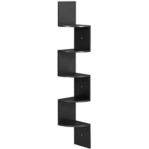 VASAGLE ULBC072B01 Estante de Pared Flotante de 5 Niveles con diseño de Zigzag, estantería, Color Negro VASAGLE ULBC072B01 Estante de Pared Flotante de 5 Niveles con diseño de Zigzag, estantería, Color Negro