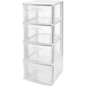 Italhome Cajonera De Plástico, Cajonera Desarmable Organizador Multiusos De Color Blanco Con 4 Cajones Transparentes Onyx Italhome Cajonera De Plástico, Cajonera Desarmable Organizador Multiusos De Color Blanco Con 4 Cajones Transparentes Onyx