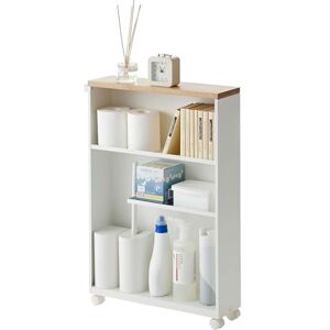 YAMAZAKI home Tower, Carrito de baño con asa, Color Blanco YAMAZAKI home Tower, Carrito de baño con asa, Color Blanco