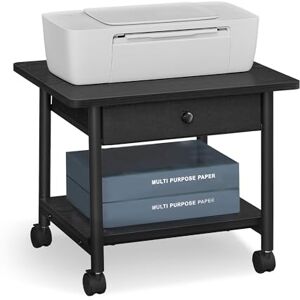 VASAGLE UOPS004B56 Soporte para Impresora con Ruedas de Bloqueo, Estante de 2 Niveles con cajón, Carro móvil Industrial para Debajo del computadora, Resistente para Oficina en casa, Negro y Negro VASAGLE UOPS004B56 Soporte para Impresora con Ruedas de Bloqueo, Estante de 2 Niveles con cajón, Carro móvil Industrial para Debajo del computadora, Resistente para Oficina en casa, Negro y Negro
