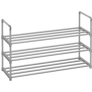 SONGMICS Zapatero de 3 Niveles, Estantería de Metal, Estantería de Zapatos, para 12 a 15 Pares, 30 x 92 x 55 cm, Estante Apilable, Gris MLSA303G01 bullet point SONGMICS Zapatero de 3 Niveles, Estantería de Metal, Estantería de Zapatos, para 12 a 15 Pares, 30 x 92 x 55 cm, Estante Apilable, Gris MLSA303G01 bullet point