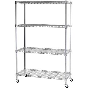 Seville Classics Estantería de Alambre de Acero sólido Ajustable, Estante Organizador para el hogar, Cocina, Oficina, cochera, recámara, clóset, Plata, 4 Niveles, 36 Pulgadas de Ancho x 14 Pulgadas Seville Classics Estantería de Alambre de Acero sólido Ajustable, Estante Organizador para el hogar, Cocina, Oficina, cochera, recámara, clóset, Plata, 4 Niveles, 36 Pulgadas de Ancho x 14 Pulgadas