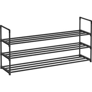 SONGMICS Zapatero de 3 Niveles, Estantería de Metal, Estantería de Zapatos, para 15 a 18 Pares, 30 x 116 x 55 cm, Estante Apilable, Negro MLSA033B01 SONGMICS Zapatero de 3 Niveles, Estantería de Metal, Estantería de Zapatos, para 15 a 18 Pares, 30 x 116 x 55 cm, Estante Apilable, Negro MLSA033B01