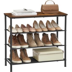 VASAGLE Zapatero, Organizador de Almacenamiento de Zapatos de 4 Niveles para Entrada y clóset, Capacidad para 9 a 12 Pares de Zapatos, 3 estantes de Tela, Marco de Acero, Industrial, café rústico y VASAGLE Zapatero, Organizador de Almacenamiento de Zapatos de 4 Niveles para Entrada y clóset, Capacidad para 9 a 12 Pares de Zapatos, 3 estantes de Tela, Marco de Acero, Industrial, café rústico y