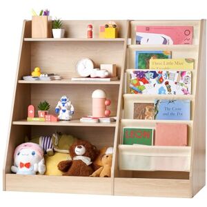 VEVOR Estantería de madera para niños, de 4 niveles, estantería de seis capas, estante para libros de almacenamiento para bebés, organizador de libros, para habitación de niños, sala de juegos, jardín VEVOR Estantería de madera para niños, de 4 niveles, estantería de seis capas, estante para libros de almacenamiento para bebés, organizador de libros, para habitación de niños, sala de juegos, jardín