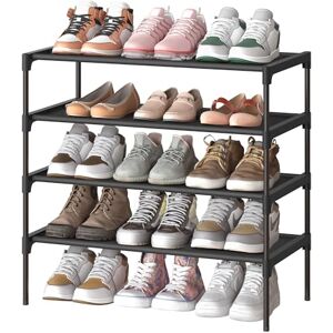 SONGMICS Zapatero, Organizador de Almacenamiento de Zapatos de 4 Niveles, Ahorro de Espacio, 11.6 x 24.5 x 27.7 Pulgadas, Entrada, Marco de Metal, Estantes de Tela No Tejida, Negro Intenso SONGMICS Zapatero, Organizador de Almacenamiento de Zapatos de 4 Niveles, Ahorro de Espacio, 11.6 x 24.5 x 27.7 Pulgadas, Entrada, Marco de Metal, Estantes de Tela No Tejida, Negro Intenso