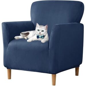 GUYIRT Fundas para sillones de banquete, fundas de terciopelo para sillones, fundas para sillones con brazos, 1 pieza, fundas para sofá individual (azul marino) GUYIRT Fundas para sillones de banquete, fundas de terciopelo para sillones, fundas para sillones con brazos, 1 pieza, fundas para sofá individual (azul marino)