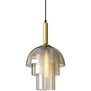 SSBHDM Lámpara de araña de estilo industrial nórdico, pantalla de lámpara colgante de cristal con base E27, lámparas de techo de montaje empotrado, decoración de estudio de dormitorio de sala de estar SSBHDM Lámpara de araña de estilo industrial nórdico, pantalla de lámpara colgante de cristal con base E27, lámparas de techo de montaje empotrado, decoración de estudio de dormitorio de sala de estar