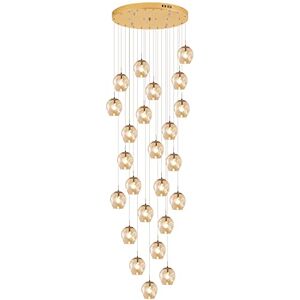 PAZWAHF Candelabros de 24 Luces de 13 pies (4 m) de Altura Lámparas Colgantes de Vidrio de Gota de Agua de Techo Alto Lámparas Colgantes de cúpula Dorada Lámpara Larga para vestíbulo Entrada Escalera PAZWAHF Candelabros de 24 Luces de 13 pies (4 m) de Altura Lámparas Colgantes de Vidrio de Gota de Agua de Techo Alto Lámparas Colgantes de cúpula Dorada Lámpara Larga para vestíbulo Entrada Escalera