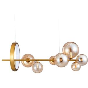 Ilios Innova lampara colgante aro led y 7 esferas, candelabro nordico, lampara de cristal decorativa sputnik, lampara lineal para isla de cocina Ilios Innova lampara colgante aro led y 7 esferas, candelabro nordico, lampara de cristal decorativa sputnik, lampara lineal para isla de cocina