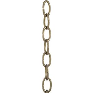 B&P Lamp Cadena de lámpara ovalada con acabado de latón envejecido, calibre 5, lado recto, longitud de 3 pies B&P Lamp Cadena de lámpara ovalada con acabado de latón envejecido, calibre 5, lado recto, longitud de 3 pies