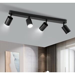 CANMEIJIA Lampara de Techo Negro Foco Techo de 4 Luces Lampara de Riel Cabezal de Luz Giratorio Flexible,Iluminacion de Riel Techo para Dormitorio,Salas,Rrecamara,Cocina CANMEIJIA Lampara de Techo Negro Foco Techo de 4 Luces Lampara de Riel Cabezal de Luz Giratorio Flexible,Iluminacion de Riel Techo para Dormitorio,Salas,Rrecamara,Cocina