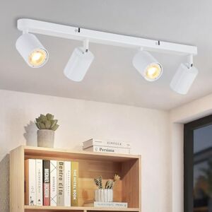 SGGSHENNAN lampara de techo moderna Foco techo de 4 luces cabezal luz giratorio flexible GU10 para montaje empotrado lampara riel ajustable iluminación puntual para cocina pasillo (Blanco 4 luces larga) SGGSHENNAN lampara de techo moderna Foco techo de 4 luces cabezal luz giratorio flexible GU10 para montaje empotrado lampara riel ajustable iluminación puntual para cocina pasillo (Blanco 4 luces larga)
