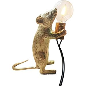 NorDiem Lámpara de mesa de mouse moderna y bonita, ratón dorado, resina, LED, 180cm, 1W, AC110V, interruptor de encendido/apagado, para niños, decoración hogar, luces nocturnas NorDiem Lámpara de mesa de mouse moderna y bonita, ratón dorado, resina, LED, 180cm, 1W, AC110V, interruptor de encendido/apagado, para niños, decoración hogar, luces nocturnas