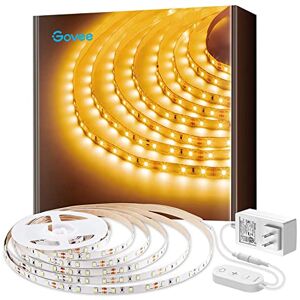 Govee Tira de luces LED de color blanco cálido, 300 LED brillantes, tira de luz regulable de 3000 K de 16.4 pies con caja de control, luces LED para dormitorio, armarios de cocina, sala de estar, adaptador con certificación ETL incluido Govee Tira de luces LED de color blanco cálido, 300 LED brillantes, tira de luz regulable de 3000 K de 16.4 pies con caja de control, luces LED para dormitorio, armarios de cocina, sala de estar, adaptador con certificación ETL incluido