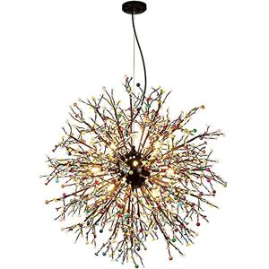 Zhiyuan Lámpara de techo de 8 luces LED de colores para fuegos artificiales clásico, lámpara de araña de hierro forjado, luz colgante de isla, diámetro 23.5 pulgadas, diámetro 23.5 pulgadas Zhiyuan Lámpara de techo de 8 luces LED de colores para fuegos artificiales clásico, lámpara de araña de hierro forjado, luz colgante de isla, diámetro 23.5 pulgadas, diámetro 23.5 pulgadas