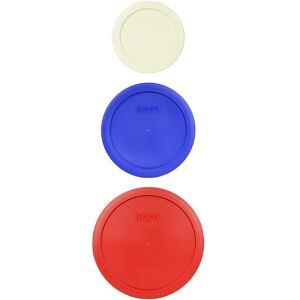 Pyrex (3) Juego de tapas para cuencos de vidrio 7200 de 2 tazas, 7201 de 4 tazas y 7402/7203 de 6/7 tazas, fabricado en los Estados Unidos Pyrex (3) Juego de tapas para cuencos de vidrio 7200 de 2 tazas, 7201 de 4 tazas y 7402/7203 de 6/7 tazas, fabricado en los Estados Unidos