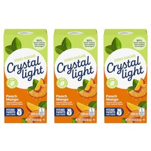 Crystal Light Mezcla de bebidas de té verde de color melocotón claro, bote de 10 cuartos (paquete de 3) Crystal Light Mezcla de bebidas de té verde de color melocotón claro, bote de 10 cuartos (paquete de 3)