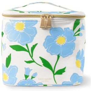 kate spade new york Bolsa térmica con cierre de doble cierre y asa de transporte, color azul y blanco, diseño floral, Azul,Blanco, Mediano kate spade new york Bolsa térmica con cierre de doble cierre y asa de transporte, color azul y blanco, diseño floral, Azul,Blanco, Mediano