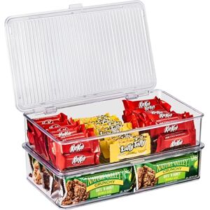 Sorbus Fridge Organizer & Pantry Storage with Lids- Clear Plastic Freezer Organizer Bins- MultiPurpose & Versatile Stackable Cabinet Organizers- Cosmetics,Office Supplies,Food Snack Organizers- 2 Pack Sorbus Fridge Organizer & Pantry Storage with Lids- Clear Plastic Freezer Organizer Bins- MultiPurpose & Versatile Stackable Cabinet Organizers- Cosmetics,Office Supplies,Food Snack Organizers- 2 Pack