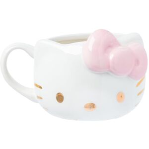 Silver Buffalo Sanrio Hello Kitty Taza esculpida 3D de cerámica con lazo rosa claro y oro rosa, 20 onzas Silver Buffalo Sanrio Hello Kitty Taza esculpida 3D de cerámica con lazo rosa claro y oro rosa, 20 onzas