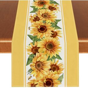 Rvsticty Camino de mesa de lino con diseño de girasoles y acuarela, mantel de flores de primavera, decoración de girasoles y suministros para el hogar y la cocina, 13 x 90 pulgadas Rvsticty Camino de mesa de lino con diseño de girasoles y acuarela, mantel de flores de primavera, decoración de girasoles y suministros para el hogar y la cocina, 13 x 90 pulgadas