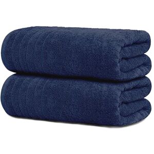 Tens Towels Tens Juego de 2 toallas de baño extra grandes de 35 x 70 pulgadas, 100% algodón, más grande y ligero, más rápido de secar, súper suaves y absorbentes, toallas de baño de gran tamaño, azul marino Tens Towels Tens Juego de 2 toallas de baño extra grandes de 35 x 70 pulgadas, 100% algodón, más grande y ligero, más rápido de secar, súper suaves y absorbentes, toallas de baño de gran tamaño, azul marino