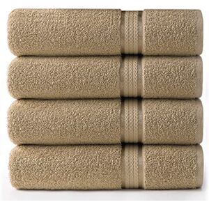 COTTON CRAFT Paquete de 4 toallas de baño grandes ultrasuaves de 30 x 54 pulgadas, muy absorbentes, ideales para uso diario, fáciles de lavar a máquina, algodón hilado en anillos de primera calidad, 580 g/m², lino COTTON CRAFT Paquete de 4 toallas de baño grandes ultrasuaves de 30 x 54 pulgadas, muy absorbentes, ideales para uso diario, fáciles de lavar a máquina, algodón hilado en anillos de primera calidad, 580 g/m², lino