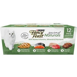 Fancy Feast PURINA Grain Free Wet Cat Food Pate Variety Pack Gourmet Naturals–Beef, Chicken, Salmon, Trout and Tuna (2 Packs of 12) 3 oz. Cans Fancy Feast PURINA Grain Free Wet Cat Food Pate Variety Pack Gourmet Naturals–Beef, Chicken, Salmon, Trout and Tuna (2 Packs of 12) 3 oz. Cans
