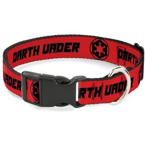 Buckle-Down Star Wars Collar para mascotas, collar de perro, hebilla de plástico, personajes japoneses de Star Wars Darth Vader y logotipo rojo negro, 16 a 23 pulgadas, 1.5 pulgadas de ancho Buckle-Down Star Wars Collar para mascotas, collar de perro, hebilla de plástico, personajes japoneses de Star Wars Darth Vader y logotipo rojo negro, 16 a 23 pulgadas, 1.5 pulgadas de ancho