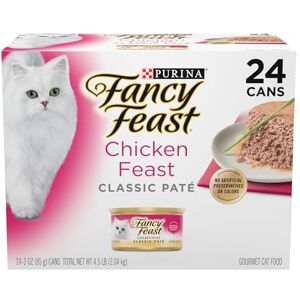 Fancy Feast Purina Grain Free Pate Wet Cat Food, Classic Pate Chicken Feast (24) 3 oz. Pull-Top Cans Fancy Feast Purina Grain Free Pate Wet Cat Food, Classic Pate Chicken Feast (24) 3 oz. Pull-Top Cans