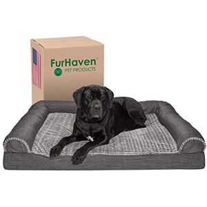 Furhaven Cama para perro – Gel de refrigeración espuma viscoelástica de lujo de piel sintética y lino de rendimiento tradicional estilo sofá cama para mascotas con funda extraíble para perros y gatos, carbón vegetal, Jumbo Plus Furhaven Cama para perro – Gel de refrigeración espuma viscoelástica de lujo de piel sintética y lino de rendimiento tradicional estilo sofá cama para mascotas con funda extraíble para perros y gatos, carbón vegetal, Jumbo Plus
