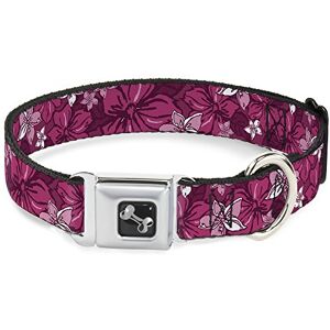 Buckle-Down Buckle Down Seatbelt Buckle Dog Collar Hibiscus Collage Pink Shades 1" Wide Fits 15-26" Neck Large Buckle-Down Buckle Down Seatbelt Buckle Dog Collar Hibiscus Collage Pink Shades 1" Wide Fits 15-26" Neck Large