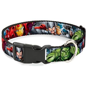 Buckle-Down Collar de plástico con Clip – Marvel Avengers 4-Superhéroe Poses Close-Up – 3,8 cm de Ancho – Se Adapta a Cuello de 40,6 a 58,4 cm, tamaño Mediano Buckle-Down Collar de plástico con Clip – Marvel Avengers 4-Superhéroe Poses Close-Up – 3,8 cm de Ancho – Se Adapta a Cuello de 40,6 a 58,4 cm, tamaño Mediano
