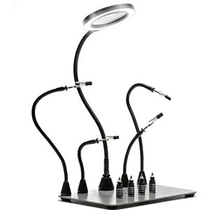 Sain SMART Estación de soldadura magnética con una base de 11.1 x 7.1 pulgadas más grande, 5 lámparas de aumento LED, 4 soportes para placa de circuito PCB y 4 manos magnéticas flexibles Sain SMART Estación de soldadura magnética con una base de 11.1 x 7.1 pulgadas más grande, 5 lámparas de aumento LED, 4 soportes para placa de circuito PCB y 4 manos magnéticas flexibles