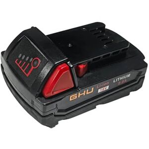 GHU Batería de Reemplazo para Batería M18 18V 2.0A para Herramientas Eléctricas Inalámbricas Milwaukee 18V 48-11-1852, 48-11-1850, 48-11-1840, 48-11-20 GHU Batería de Reemplazo para Batería M18 18V 2.0A para Herramientas Eléctricas Inalámbricas Milwaukee 18V 48-11-1852, 48-11-1850, 48-11-1840, 48-11-20