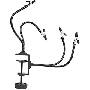 Amagogo Herramientas de soldadura de tercera mano 4 brazos universales flexibles Base de abrazadera de escritorio estable 4 pinzas de Soporte de PCB Amagogo Herramientas de soldadura de tercera mano 4 brazos universales flexibles Base de abrazadera de escritorio estable 4 pinzas de Soporte de PCB