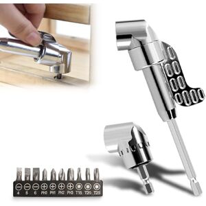 Japelessor 2 Piezas Corner Tool Screw Hub with Multi-Function Bend Bit, Accesorio de Taladro en Ángulo Recto 105°, Cubo de Tornillo para Esquinas Compatible con Taladros y Destornilladores (A-Plata) Japelessor 2 Piezas Corner Tool Screw Hub with Multi-Function Bend Bit, Accesorio de Taladro en Ángulo Recto 105°, Cubo de Tornillo para Esquinas Compatible con Taladros y Destornilladores (A-Plata)