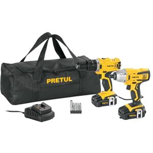 Pretul Combo Rotomartillo y Destornillador Impacto Inalámbrico 20V: 2 en 1, 2 Baterías Ion Litio 20V, Maleta Portaherramientas Pretul Combo Rotomartillo y Destornillador Impacto Inalámbrico 20V: 2 en 1, 2 Baterías Ion Litio 20V, Maleta Portaherramientas