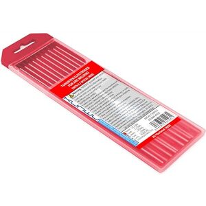 KUNWU TIG Electrodo de tungsteno para soldadura 2.0% varilla torizada (rojo, EWTh20) paquete de 10 (1/16 x 7 pulgadas) KUNWU TIG Electrodo de tungsteno para soldadura 2.0% varilla torizada (rojo, EWTh20) paquete de 10 (1/16 x 7 pulgadas)